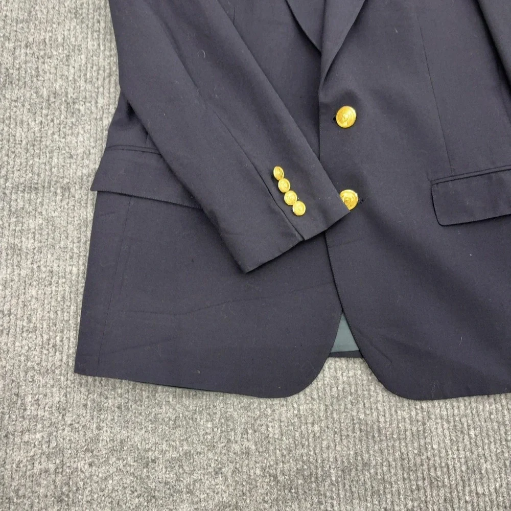 Vintage Polo University Club Ralph Lauren Blazer Mens 21.5x32 Navy Wool Preppy